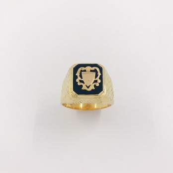 Anillo sello en oro 18kt con onix