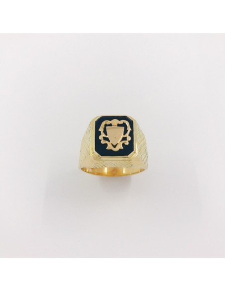Anillo sello en oro 18kt con onix