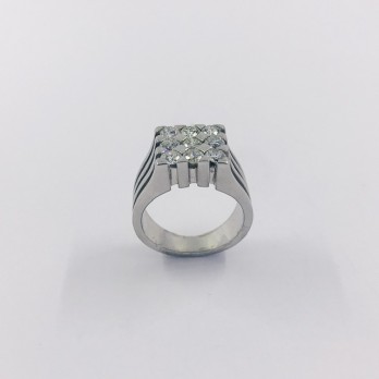 Anillo en oro blanco 18kt y brillantes 2