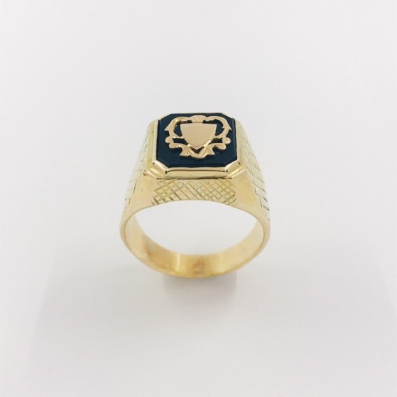 Anillo sello en oro 18kt con onix