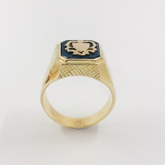 Anillo sello en oro 18kt con onix