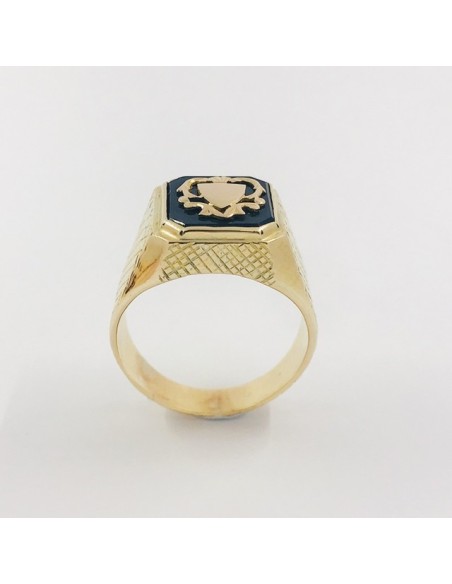 Anillo sello en oro 18kt con onix