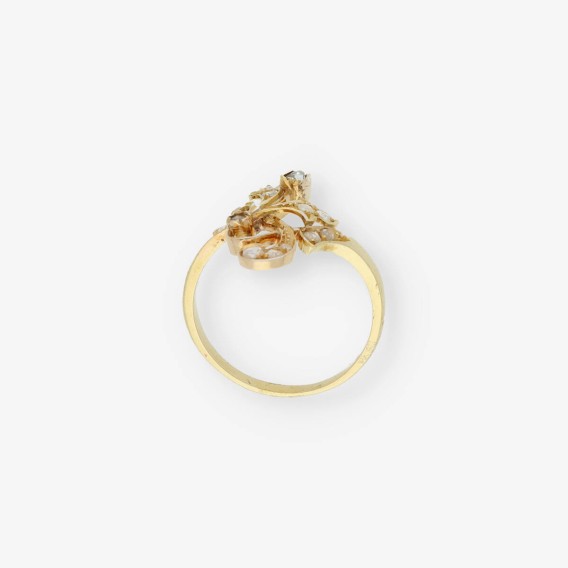 Anillo vintage en oro 18kt con diamantes