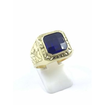Anillo sello con piedra azul