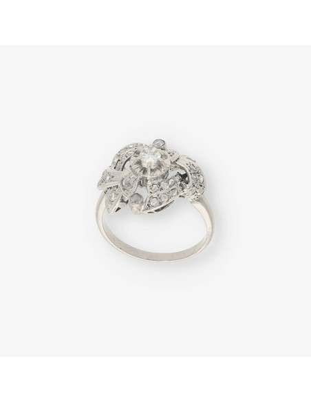 Anillo en oro blanco 18kt con brillantes