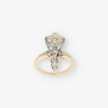 Anillo vintage en oro 18kt con diamantes 2