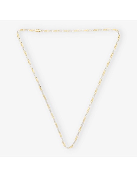 Cadena 60cm en oro bicolor 18kt