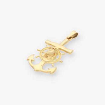 Colgante Ancla con cristo en oro 18kt 2