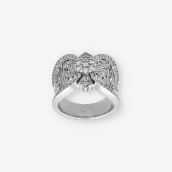 Anillo vintage en oro blanco 18kt con brillantes 2