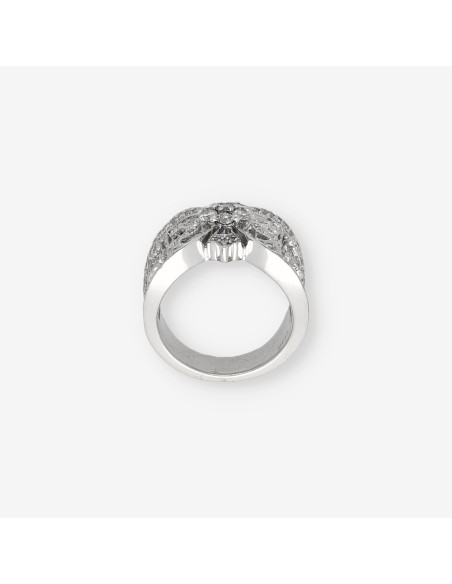 Anillo vintage en oro blanco 18kt con brillantes
