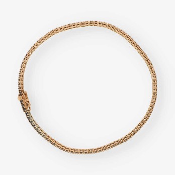 Pulsera oro rosa y diamante negro 2