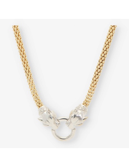 Collar pantera en oro bicolor 18kt