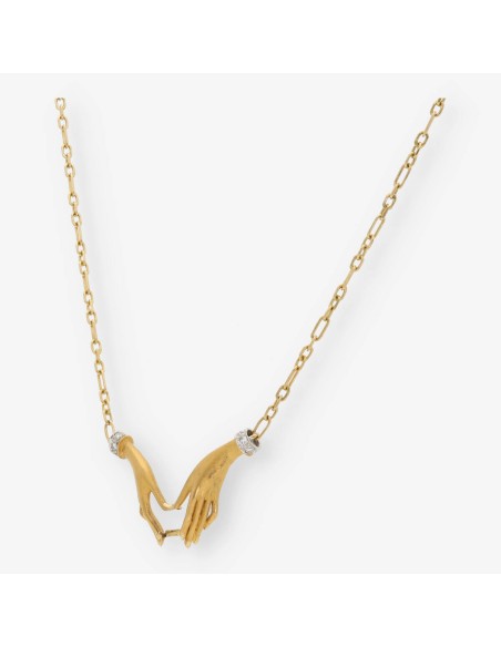 Collar Carrera y Carrera en oro 18kt y brillante