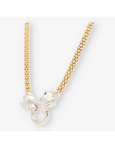 Collar pantera en oro bicolor 18kt