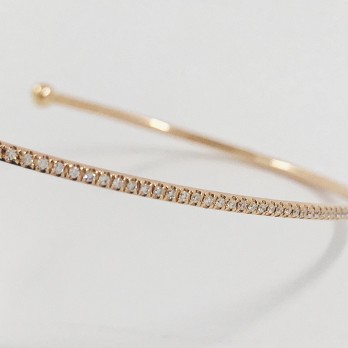 Esclava fina en oro rosa con brillantes. 2