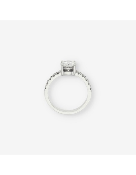 Anillo en oro blanco 18kt con brillantes y documentaciÃ³n