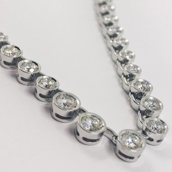 Gargantilla riviÃ¨re en oro blanco 18kt con brillantes. 2