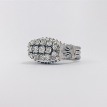 Anillo en oro blanco 18kt con brillantes. 2