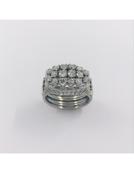 Anillo en oro blanco 18kt con brillantes.