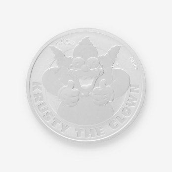 Moneda de plata Krusty el payaso