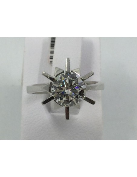 Solitario oro blanco con brillante de 1,70 qt.