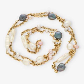 Cadena Tous 100cn 18kt con perlas 2