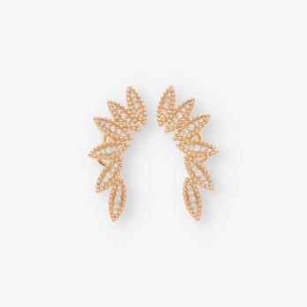 Pendientes en oro rosa 18kt y brillante