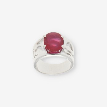 Anillo en oro blanco 18kt con RubÃ­ 2