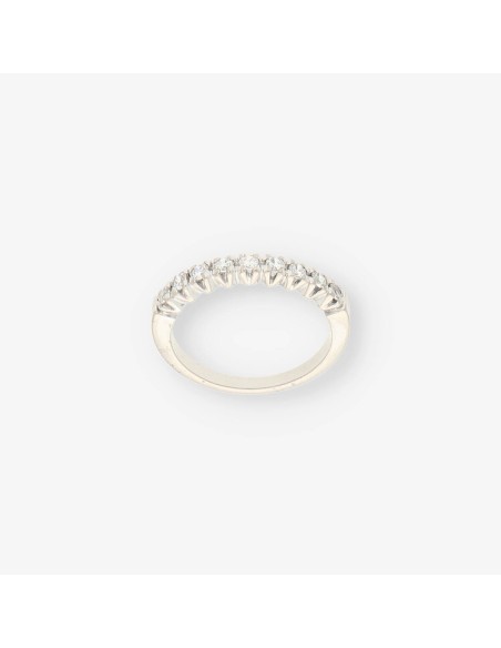 1/2 Alianza oro blanco y circonita