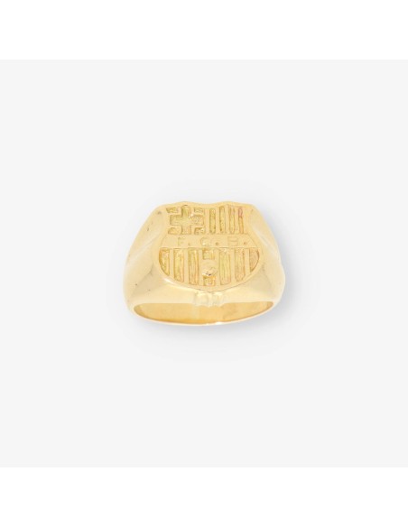 Anillo sello con el escudo del Barcelona en oro 18kt