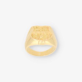 Anillo sello con el escudo del Barcelona en oro 18kt 2