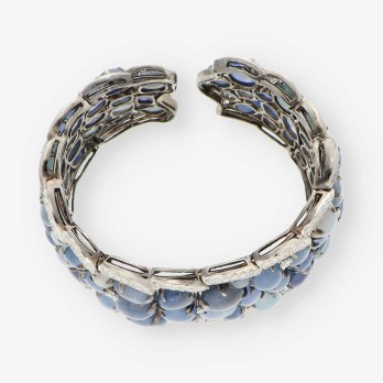 Pulsera escalva en oro blanco 18kt y brillantes 2