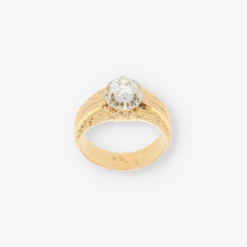 Anillo solitario oro 18kt con brillante 2