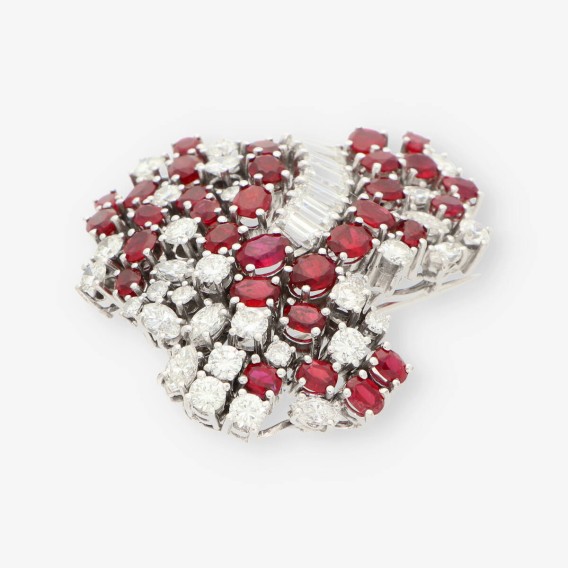 Broche oro rubi y bri