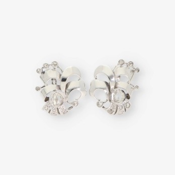 Pendientes oro blanco y diamantes