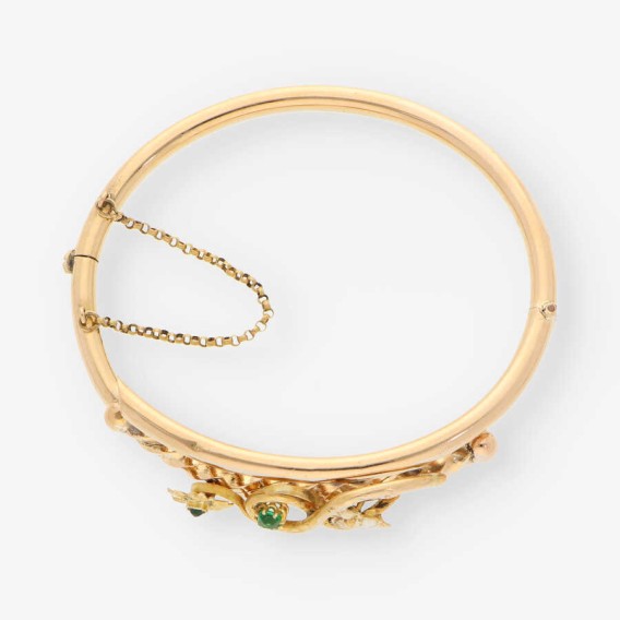 Pulsera vintage en oro 18kt con esmeraldas