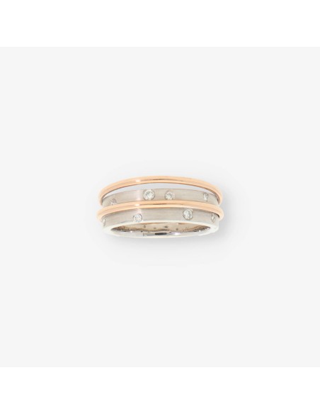 Anillo bicolor oro y bri