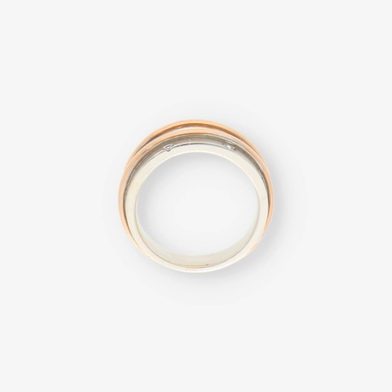 Anillo bicolor oro y bri