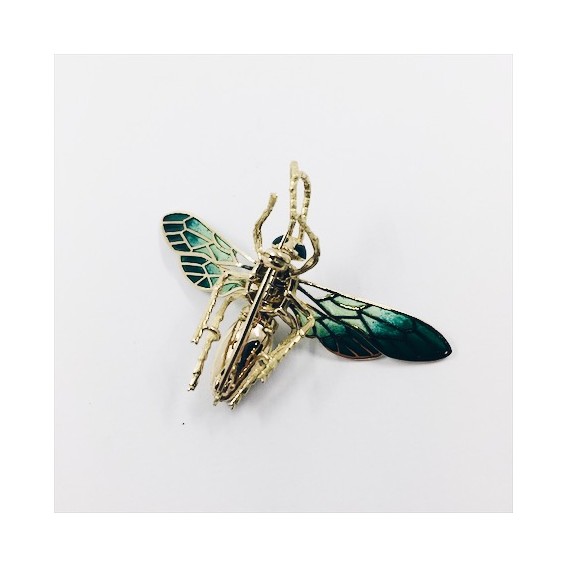 Broche abeja en oro y esmalte