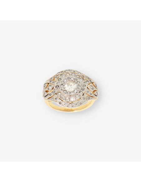 Anillo Vintage oro y bri