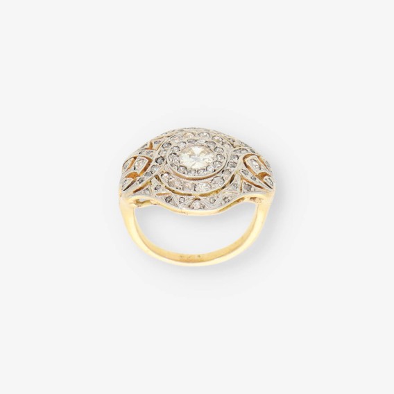 Anillo Vintage oro y bri