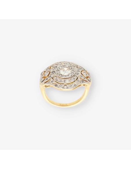 Anillo Vintage oro y bri