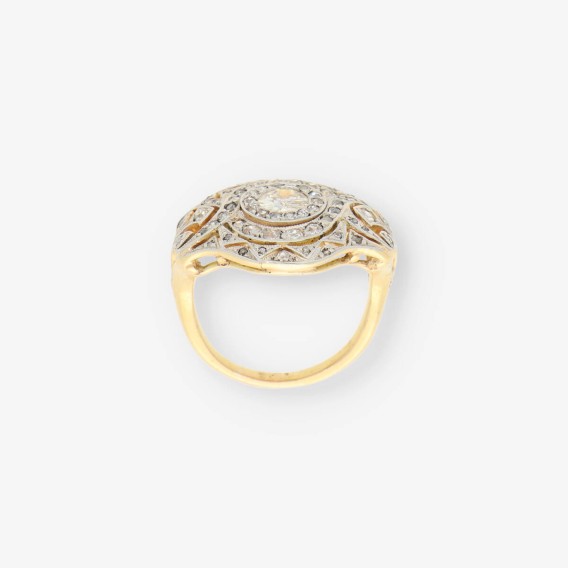 Anillo Vintage oro y bri