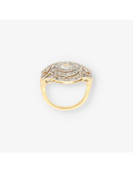 Anillo Vintage oro y bri