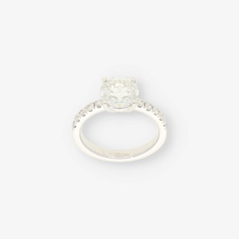 Anillo oro bl. bri central aprox 2,30 Qt 2