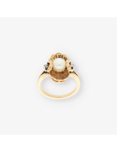 Anillo oro perla y bri