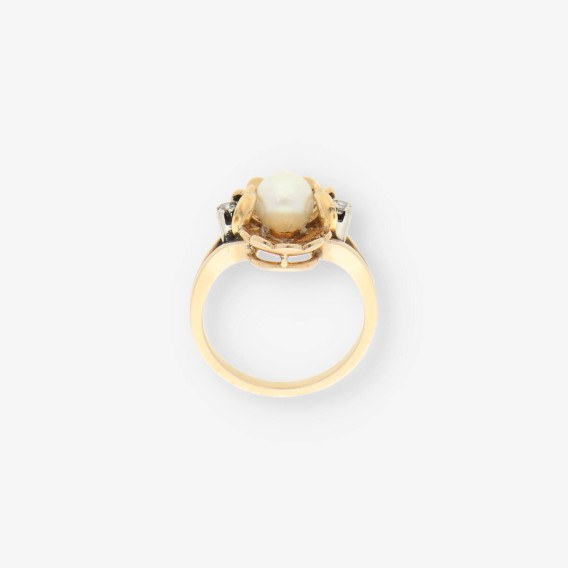 Anillo oro perla y bri