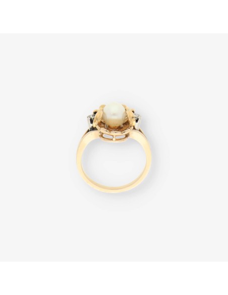 Anillo oro perla y bri