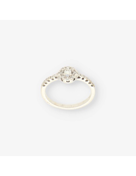 Anillo oro blanco y bri