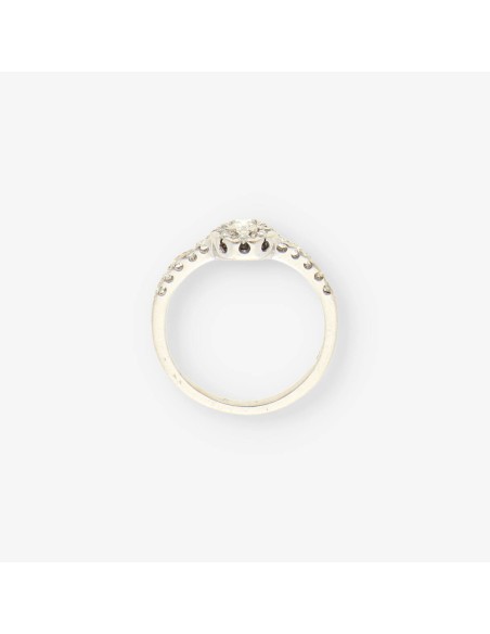 Anillo oro blanco y bri